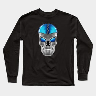 Blue skull with transparent background Long Sleeve T-Shirt